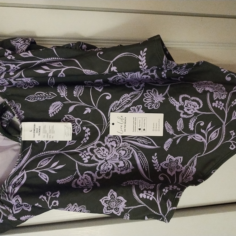 Cupshe Black Asymmetrical Ruffled Wrap One Piece - Picture 2 of 4